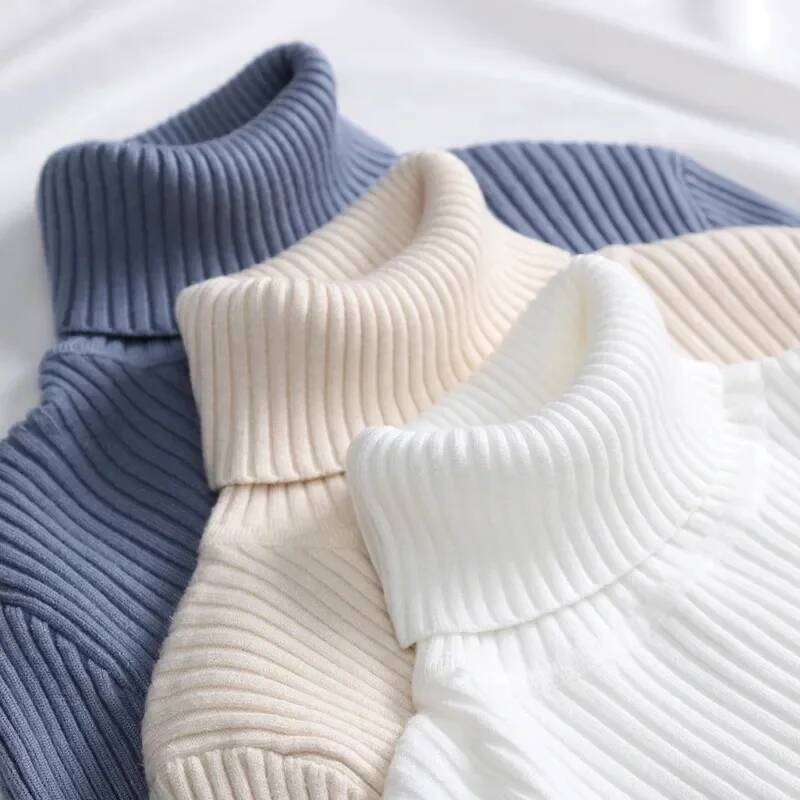 2025 Turtleneck Sweater Knitted Pullovers Cashmere Jumpers Basic Solid Soft Sweaters Women Autumn Winter Casual Top dongdumaoyi