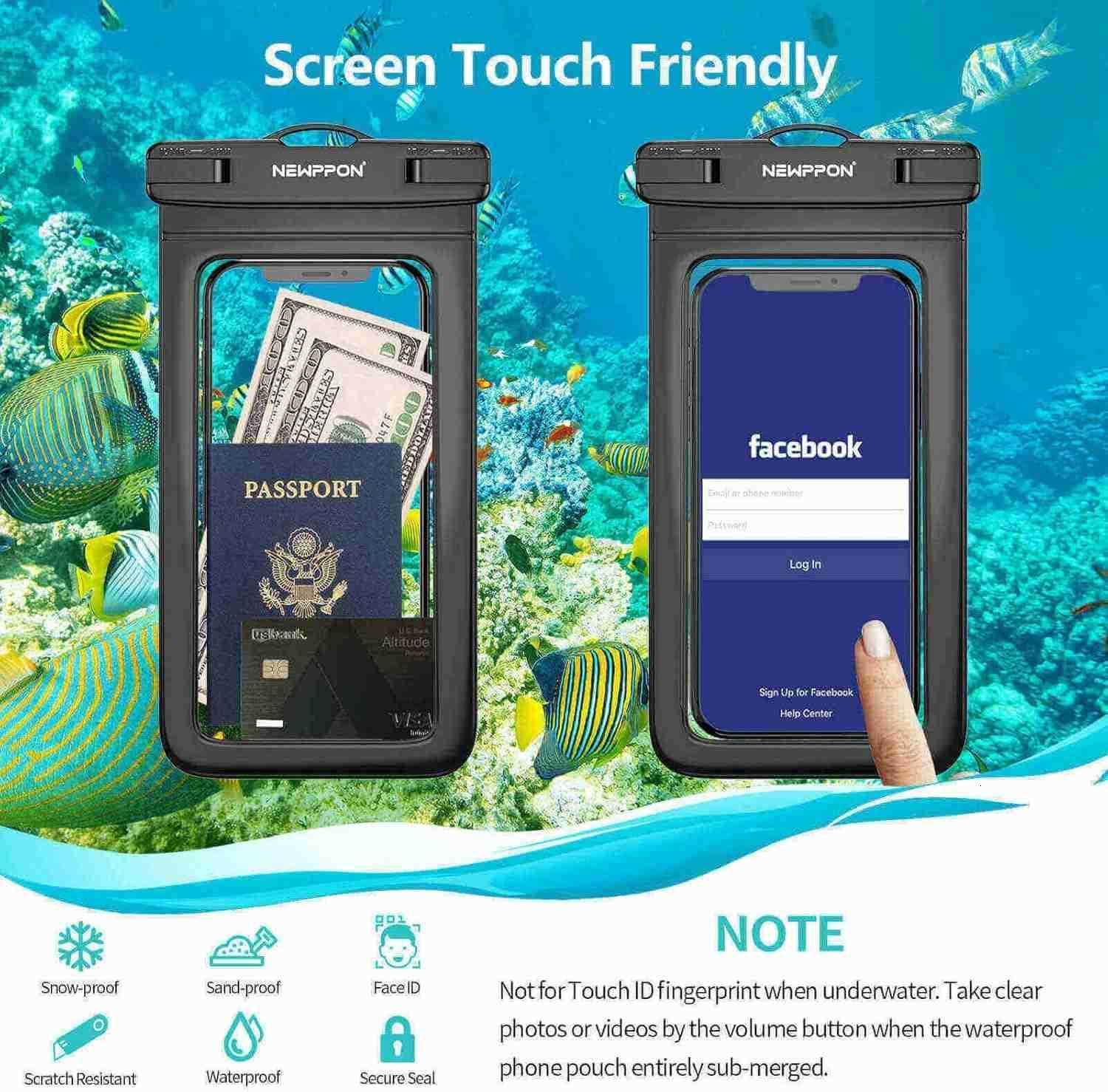Waterproof Cell Phone Pouch 4 Pack Float Clear Cell Holder Protector with Lanyard Universal Floatable Water Proof Dry Bag for iPhone for Beach Swimmin