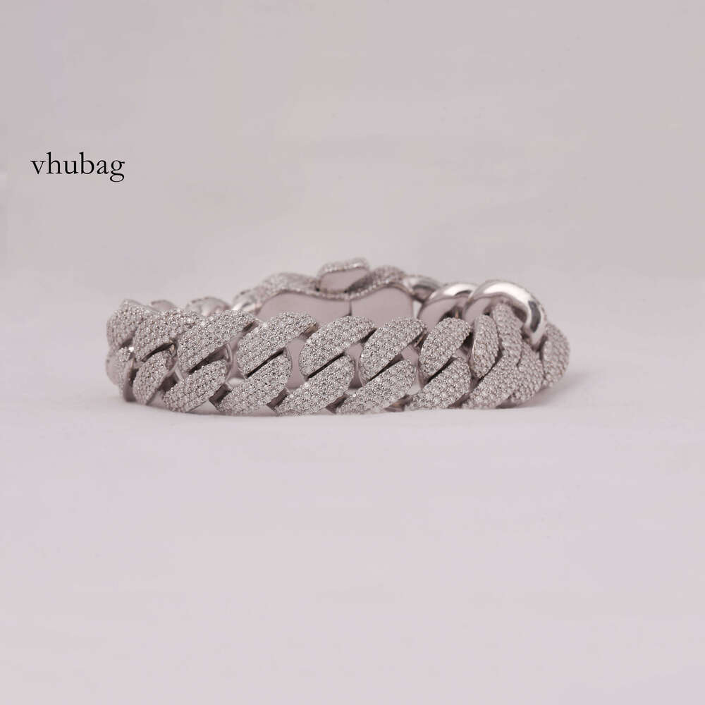 Sier Sterling Moissanite Dia Custom Hip Hop Full Iced Out Men's Fashion Bracelet