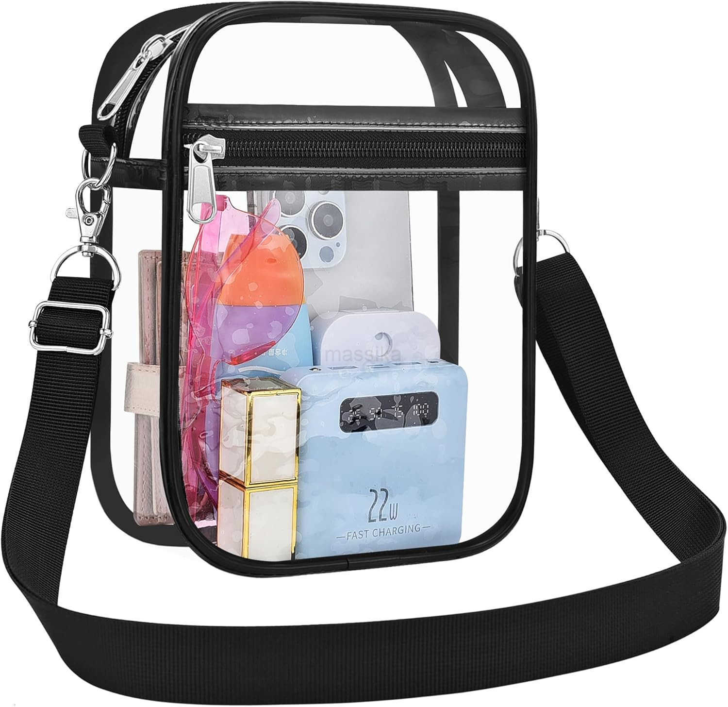 Small Clear Bag Stadium Approved Clear Purses Sports Stadium Events PVC Messenger Bag for Women Girls M250910