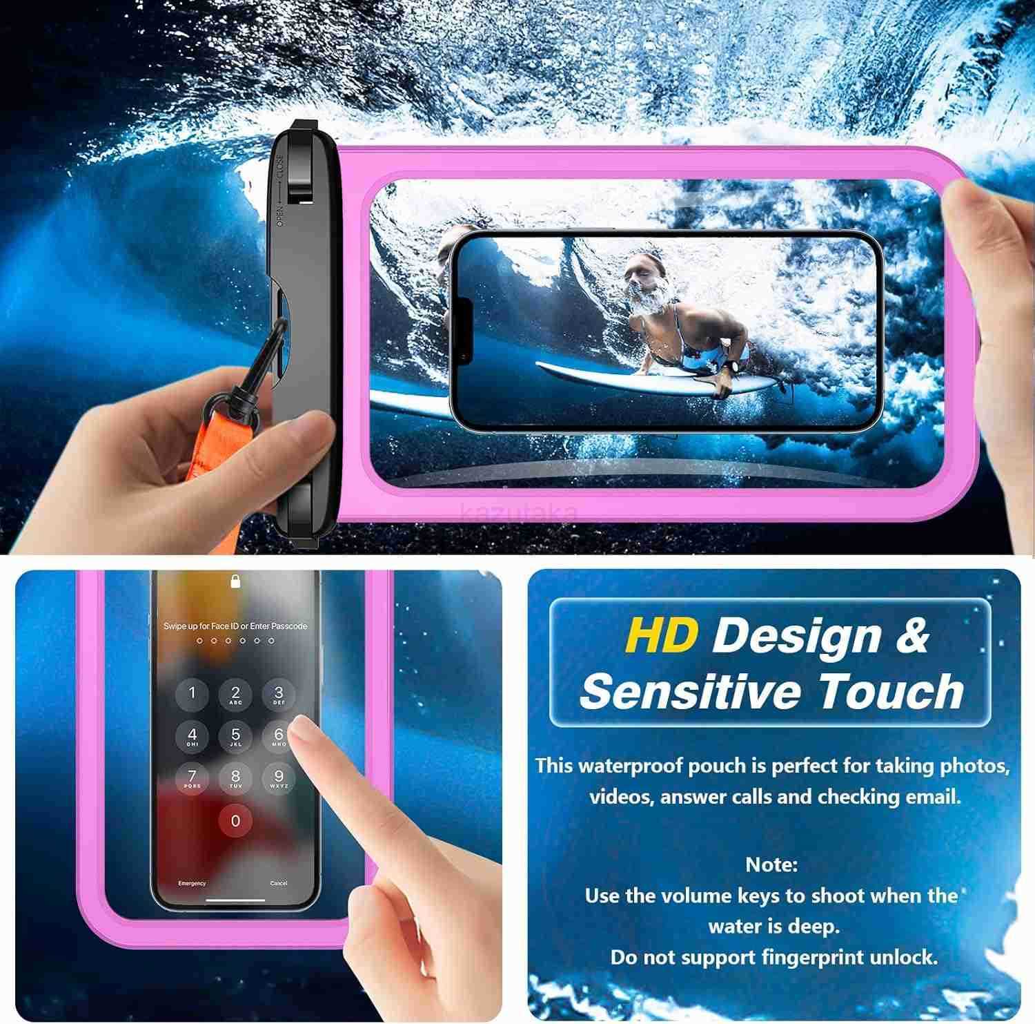2 Pcs Waterproof Phone Pouch Up to 10 Large Universal IPX8 Waterproof Cell Phone Case Dry Bag with Lanyard for iPhone 16 Pro Max16E151413 S25 UltraS24