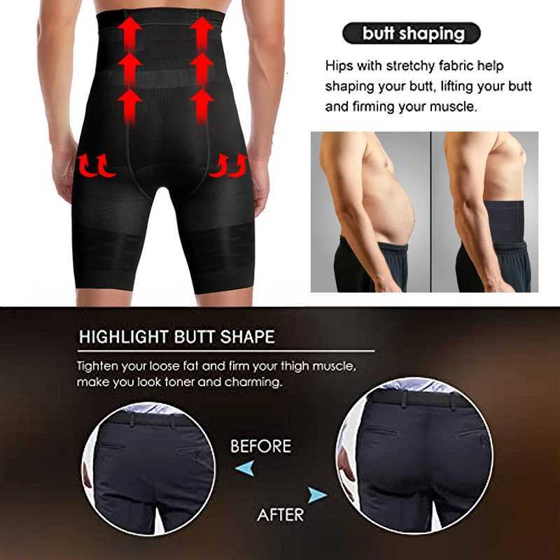 Men Body Shaper Tummy Control Shorts Shapewear Belly Girdle Boxer Briefs High Waisted Slimming Underwear Leg Compression Panties W250910