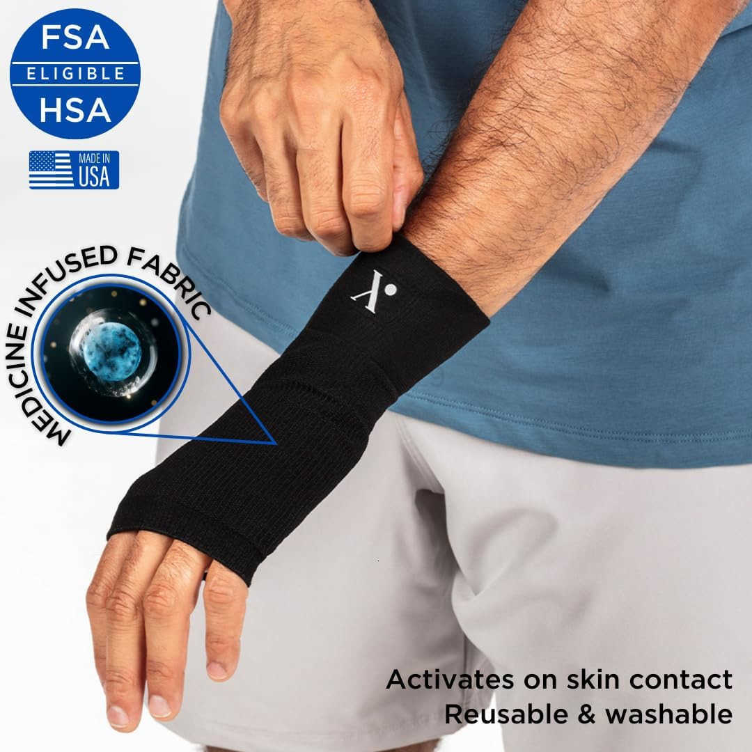 Wrist Compression Sleeve for Pain Relief MedicineInfused Hand and Wrist Support Compression Sleeves for Women and Men with Arthritis Tendonitis and Ca