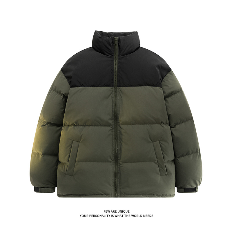 Designer jacket free shipping Winter cotton clothing fashionable men and womens color blocked stand up collar cotton coats casual coat bread jackets