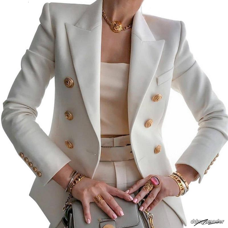 Women Jacket Double Breasted Haruku Blazer Slim Fitting Female Coat Office Ladies Outfit AAA Discount For In-Store Purchases
