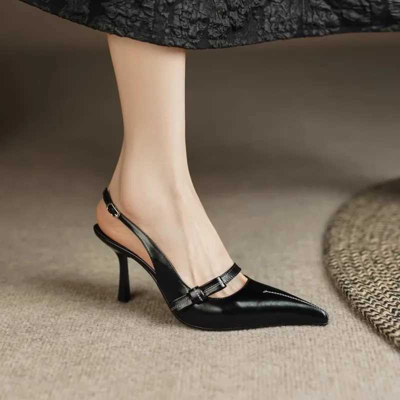 Womens Sandals 2025 Fashion Elegant Sexy Ladies Shoes Buckle Strap High Heels New Office and Career Retro Closed Toe Sandals W250910
