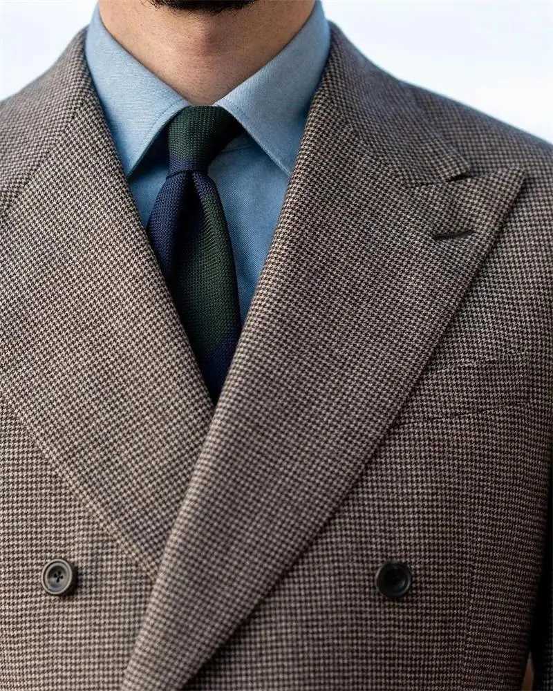 Autumn Winter New Woolen Mens Suit 2 piece Set Tailored suit jacket suit pants Beige Black Mens business suit W250910