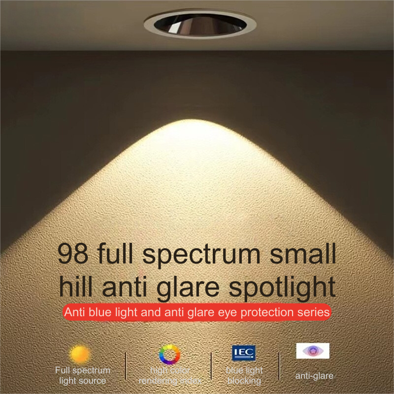 Home & Commercial Full Spectrum Spotlight - Deep Recessed Anti-Glare Ceiling Wall-Washing COB Downlight Ideal for No Main Light Lighting Systems-AMTD1