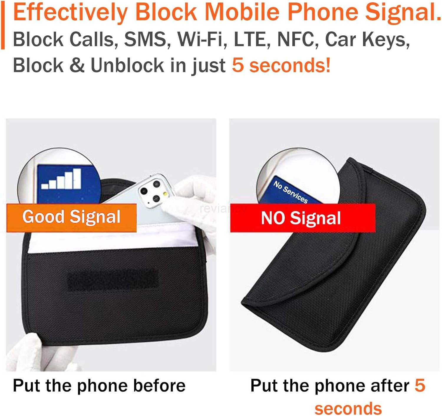 2 Pack Faraday Bags for Car Keys and Cell Phone Signal Blocking Key Pouch Wallet AntiTracking Anti Theft Car Protection Cell Phone Signal Jammer WiFiG
