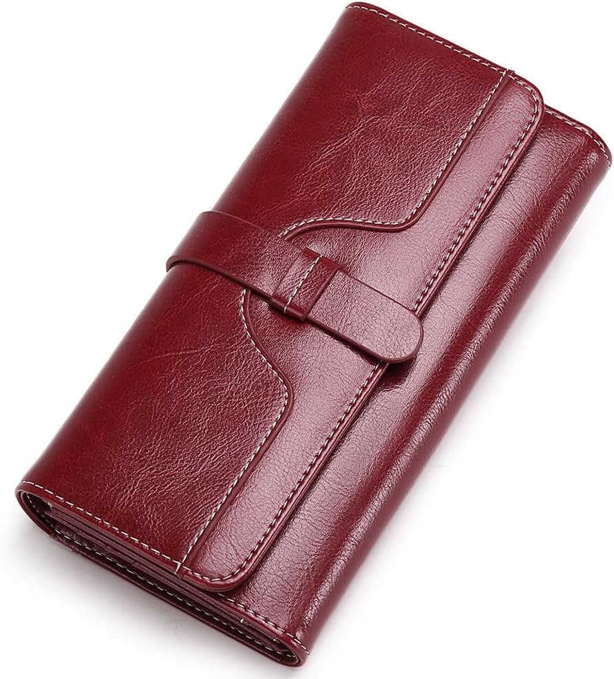 Wallets for Women Leather with RFID Blocking Trifold CARD Holder with ID Window WalletZ250910