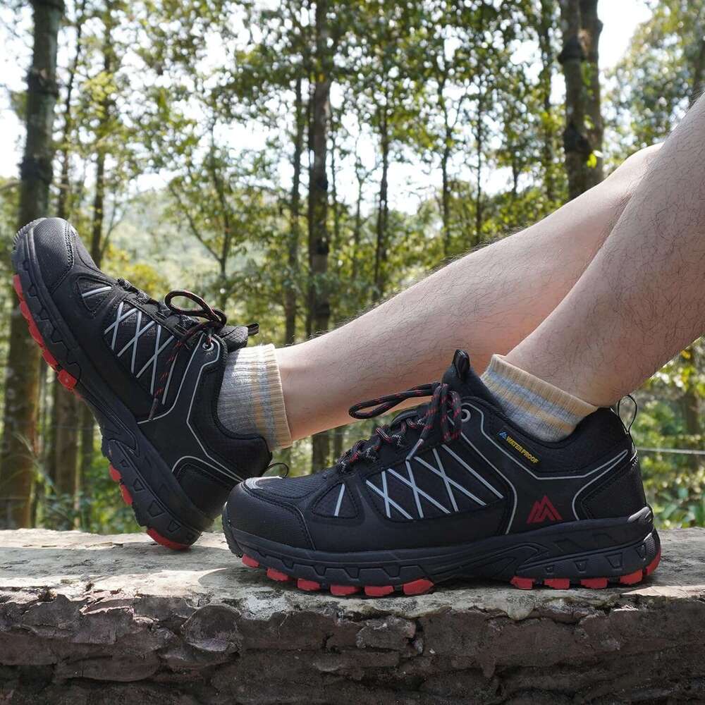 Men's Waterproof Hiking Lightweight Non-Slip Outdoor Ankle Boots Breathable Trekking Trail Shoes - view 7