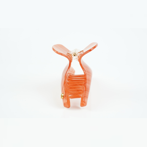 Premium oversized curved clip with feminine temperament, versatile acrylic hair clip, hair style shark clip Chase the Orange Era, Fashionable Orange H