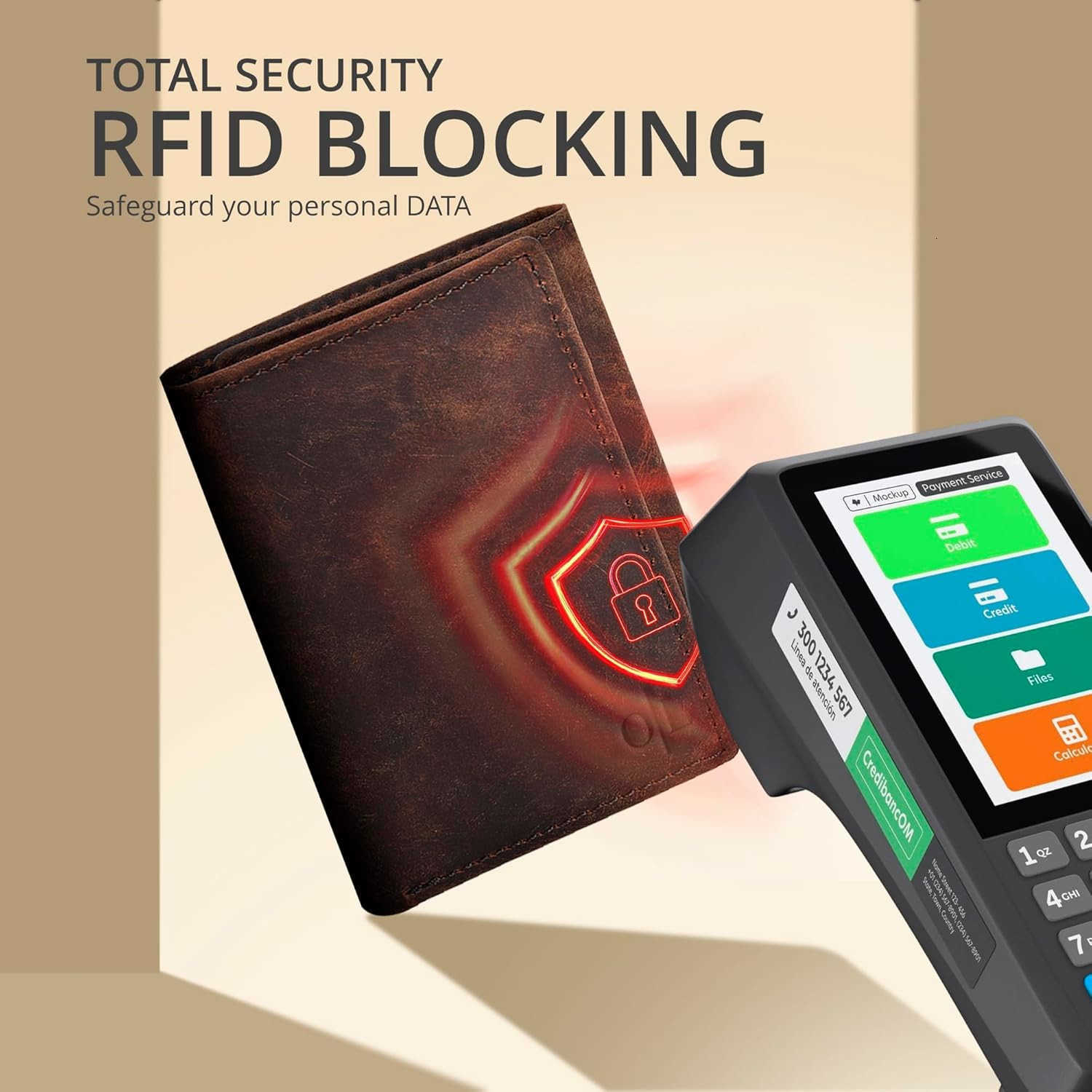 Leather Mens Trifold Wallet RFID Blocking Slim Minimalist Front Pocket Thin Stylish with ID Window in Gift BoxZ250910