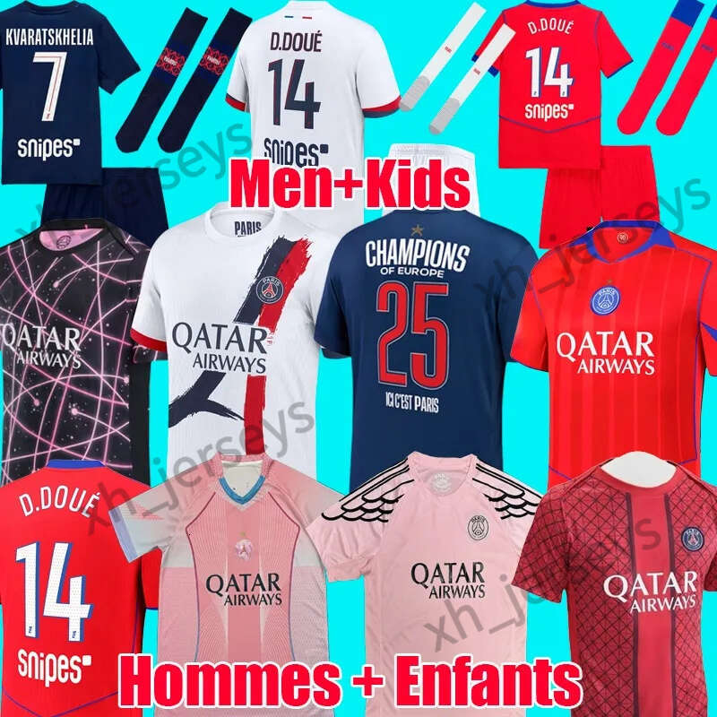 2025 2026 maillot de foot Kvaratskhelia soccer jerseys 4th JOAO NEVES HAKIMI football shirt 25 26 hommes BARCOLA Zaire-Emery O.Dembele PARIS Fourth ES Kits PSGES