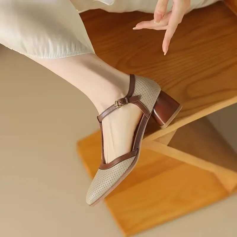 Single Shoes Spring New Square Head Shallow Mouth with Matching Color Antislip Wearresistant Set Foot High Heels W250910