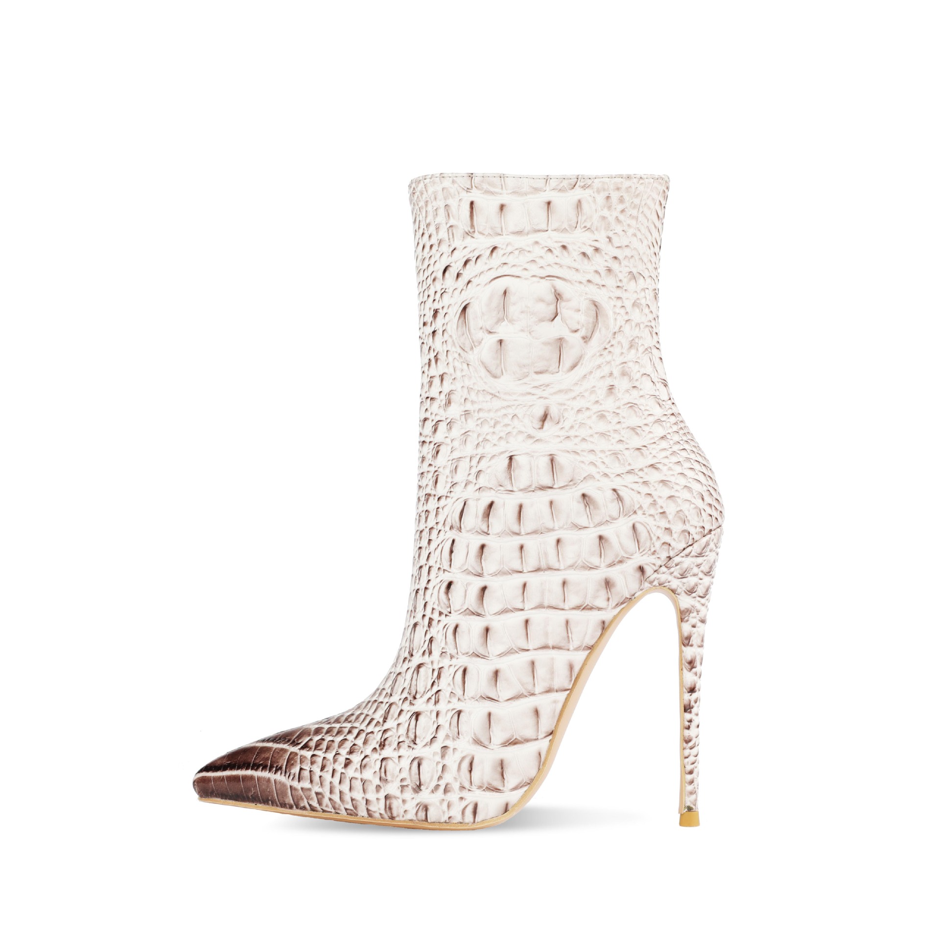 Chengdu Artisan 3D Crocodile Ankle Boots - Stiletto Heel Fashion Boots (Purple/Red/Cream) Custom Color Runway Boots