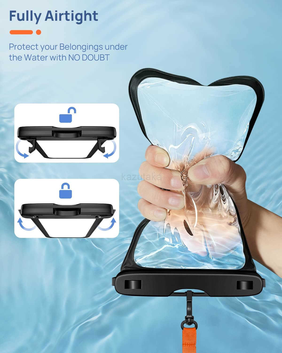 105 Large Waterproof Phone Pouch 2 Pack Universal IPX8 Waterproof Dry Bag with Lanyard for iPhone 16 15 14 Pro Max S25 S24 S23 Ultra S24 FE Pixel 9A Z