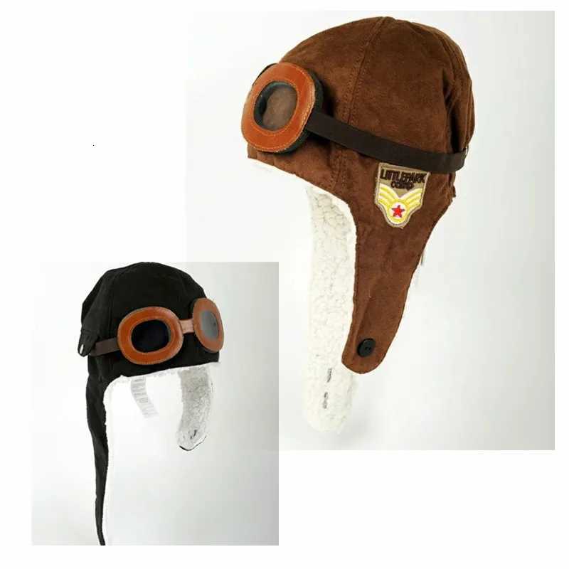2020 New Boys and Girls Pilot Hat Baby Knitted Plus Velvet Warm Hat Lei Feng Earmuffs Hat Hatfor 36 YearsSize 5254cmXJ250910