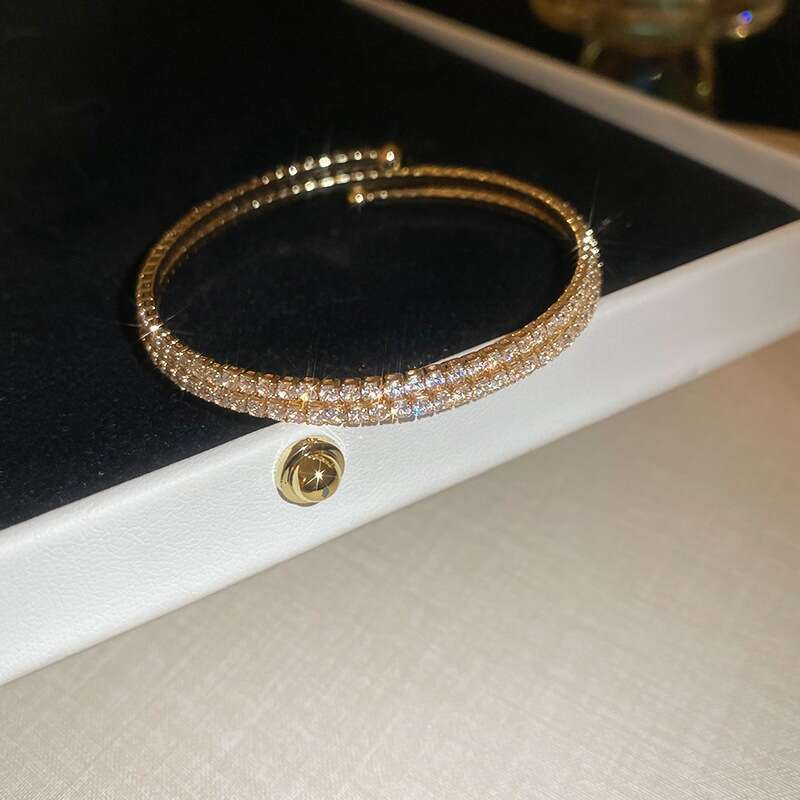 Gold Tone Full Diamond Luxury Jewelry Classic Super Flash Adjustable Butterfly Sun Star Clover Bracelet Moissanite Designer Bracelet Single Row Tennis