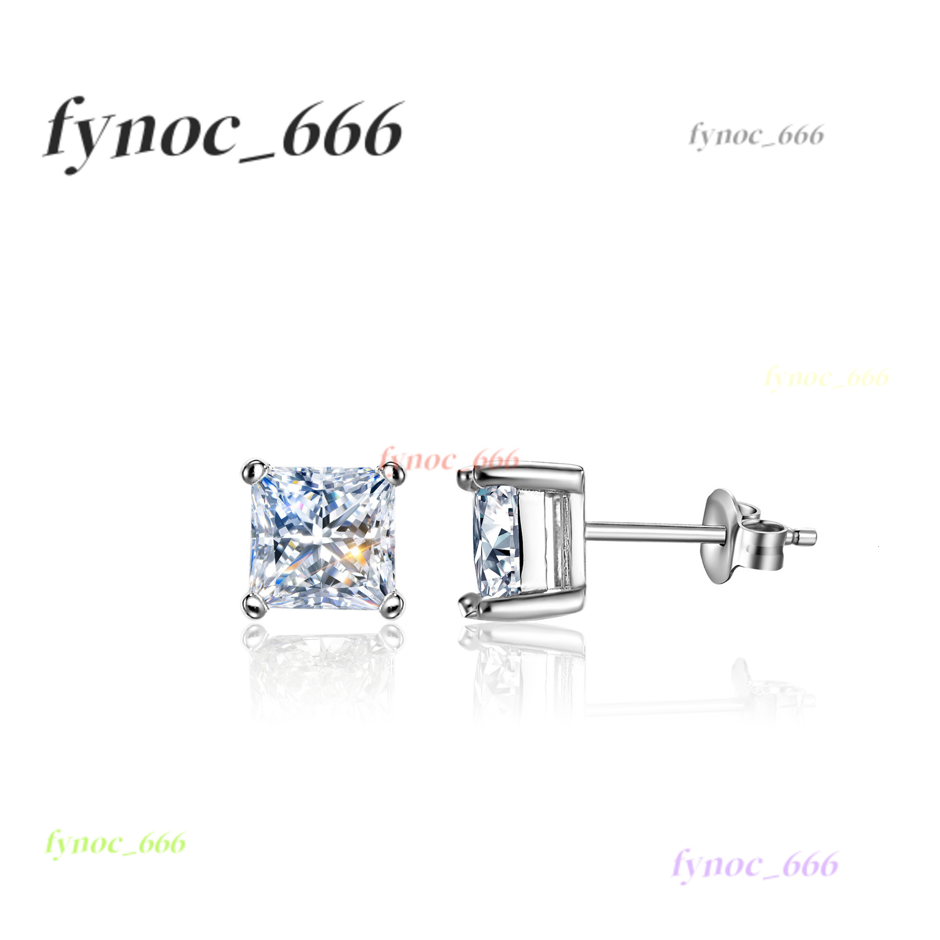 GRA Certified 1.2ct Square Princess Cut Moissanite Diamond Stud Earring for Women 925 Sterling Silver Luxury Quality Hot Jewelry