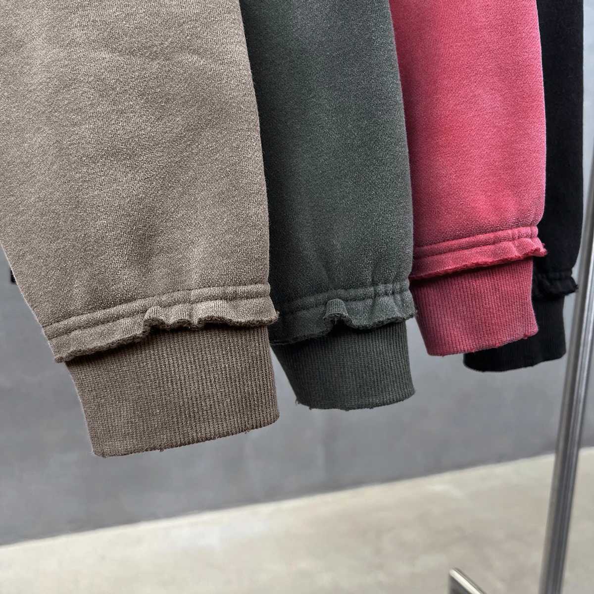 Mens Zip Up Hoodies Y2k Distressed Washed Oversize Cardigan Hoodie Plus Plush Tiedye Fraying Hooded Sweatshirt Autumn Winter X250910