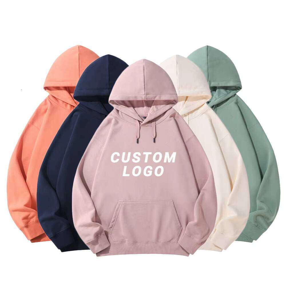 450 Gsm French Terry Cotton with Logo Print Embroidery Blank Men's Heavyweight Hoodie