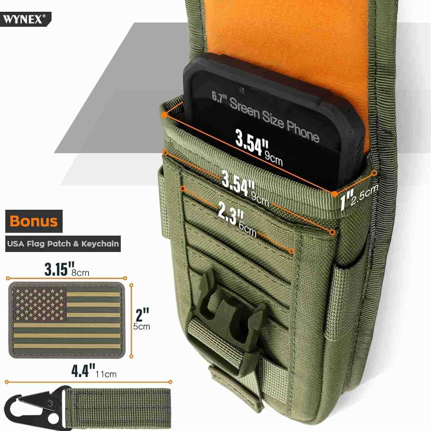 Tactical Phone Pouch MolleSmartphone Holster Bag EDC Utility Cellphone Lock Card Holder Organizer Fit for Waist Belt Case Include Tactical Gear Clip a