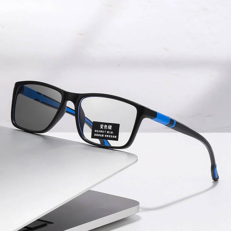 Fashion Photochromic Reading for Men Sports Anti Blue Light Glasses +100 +150 +200 +250 +300 +350 +400 ddmythur