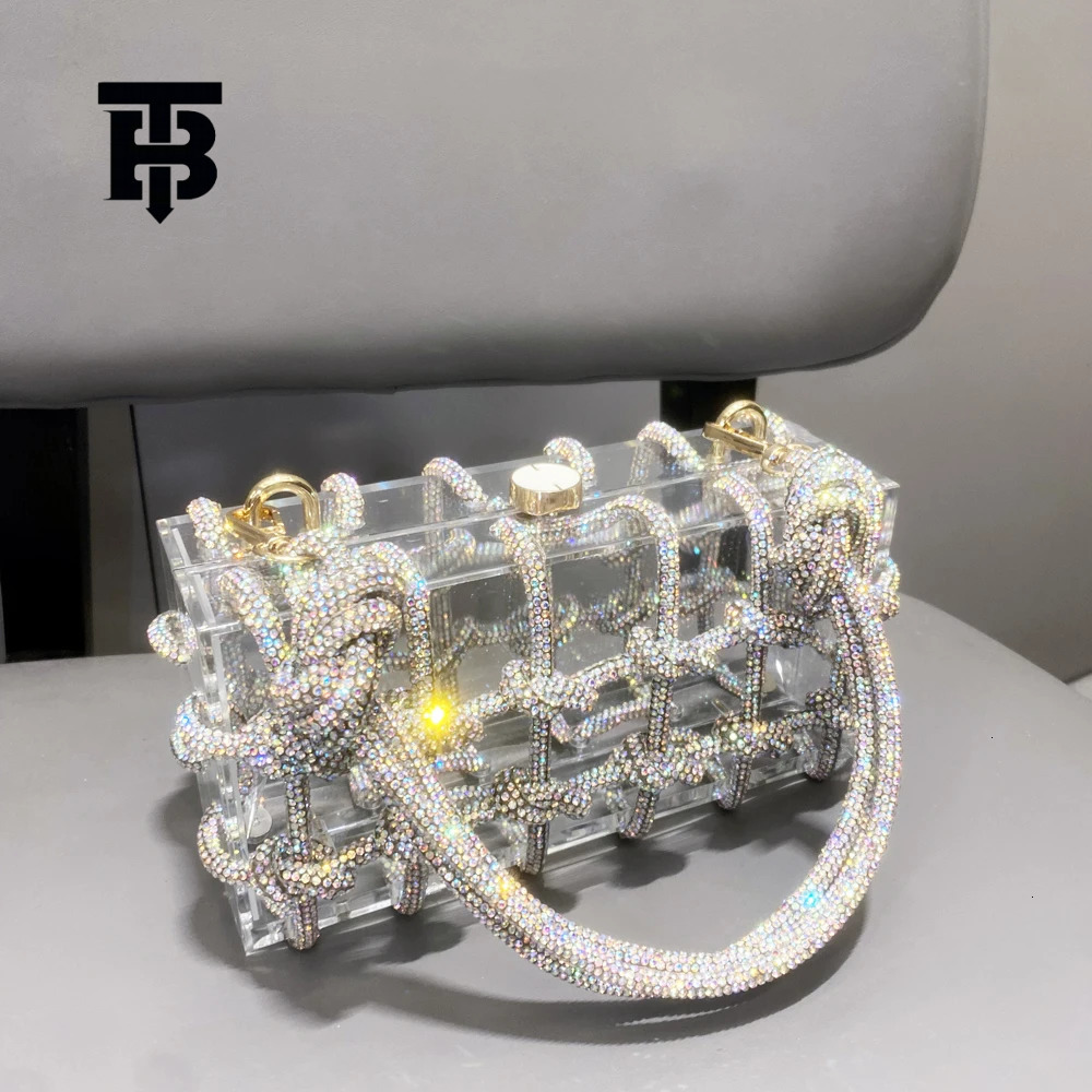 TB BHULAMTE sier crystal handcrafted evening bags women's wallets and handbags luxurious and fashionable banquet designer bags simple and versati