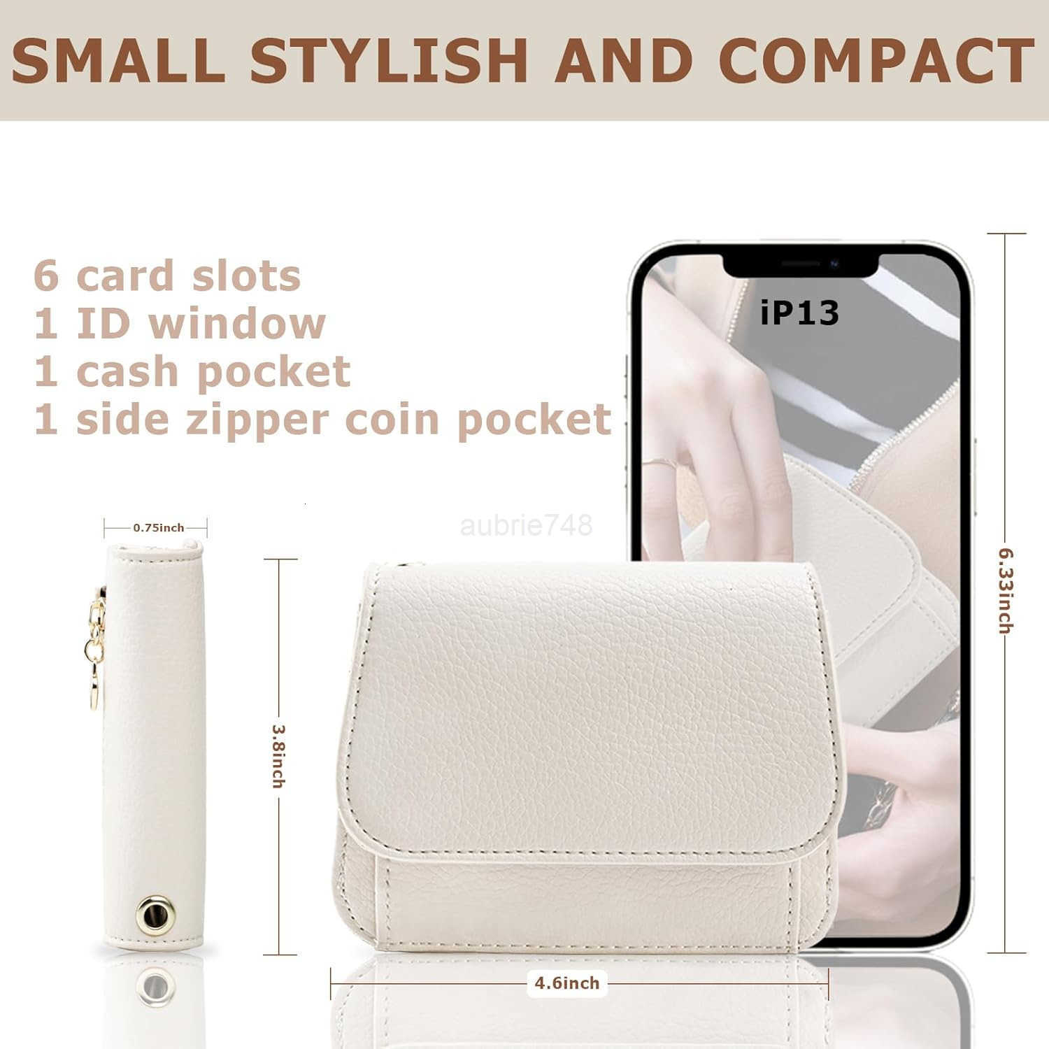 Small RFID Wallet for WomenSlim Wallet with Keychain TriFold CARD Holder Wallet with Zipper Coin Pocket and ID Window Mini Wallet for Travel or Gift B