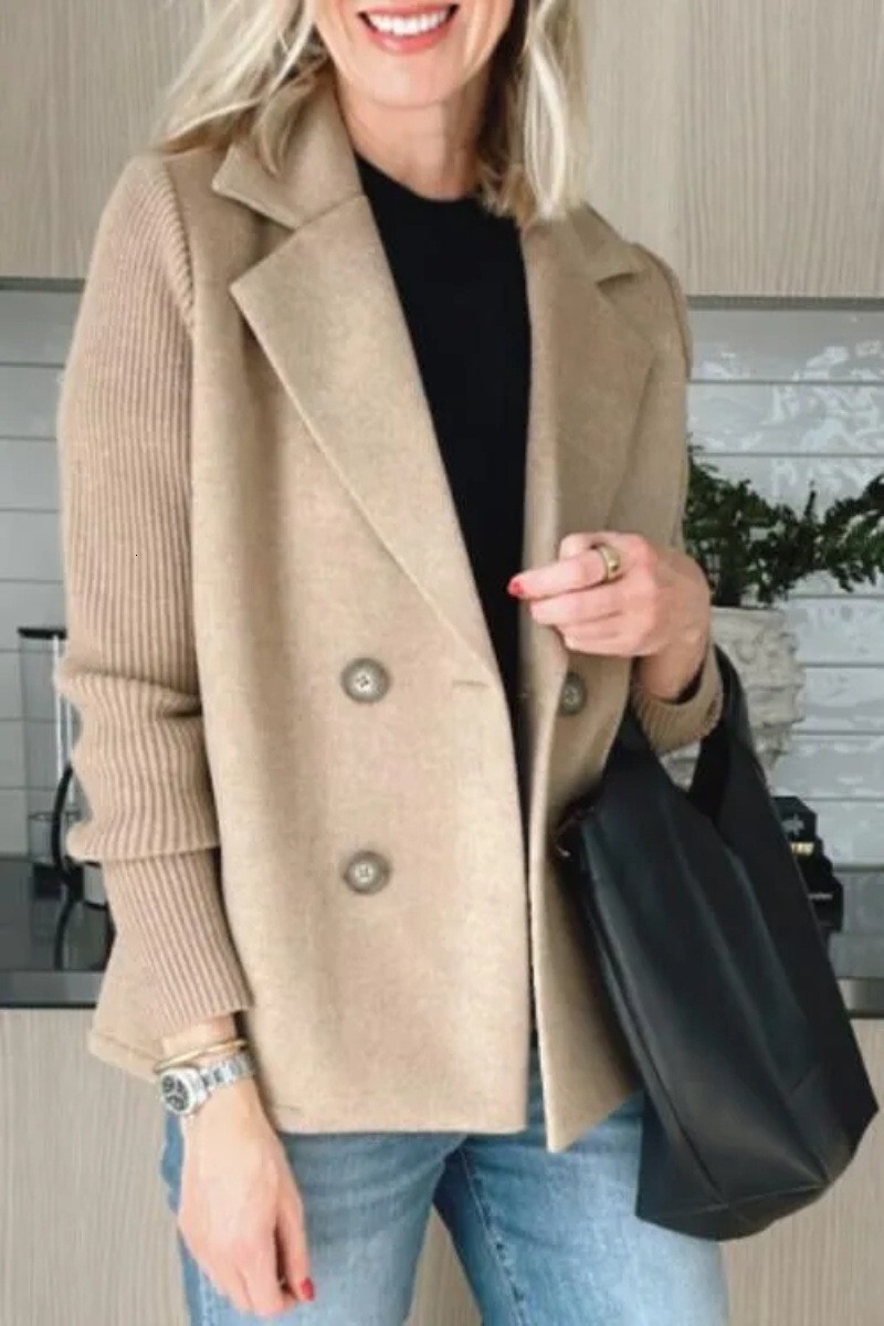 2025 Spring New European and American Fashion Women's Fashion Elegant Wool design Patch Coat Designer Coat