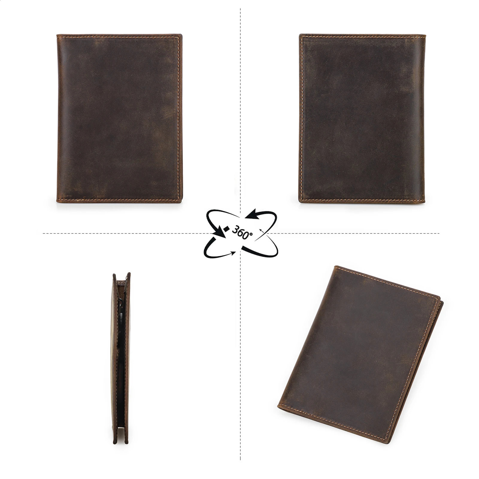 CONTACTS Genuine Leather Travel Wallet with Passport Holder RFID Blocking Card Holder Antilost Purse Mens Wallet250906