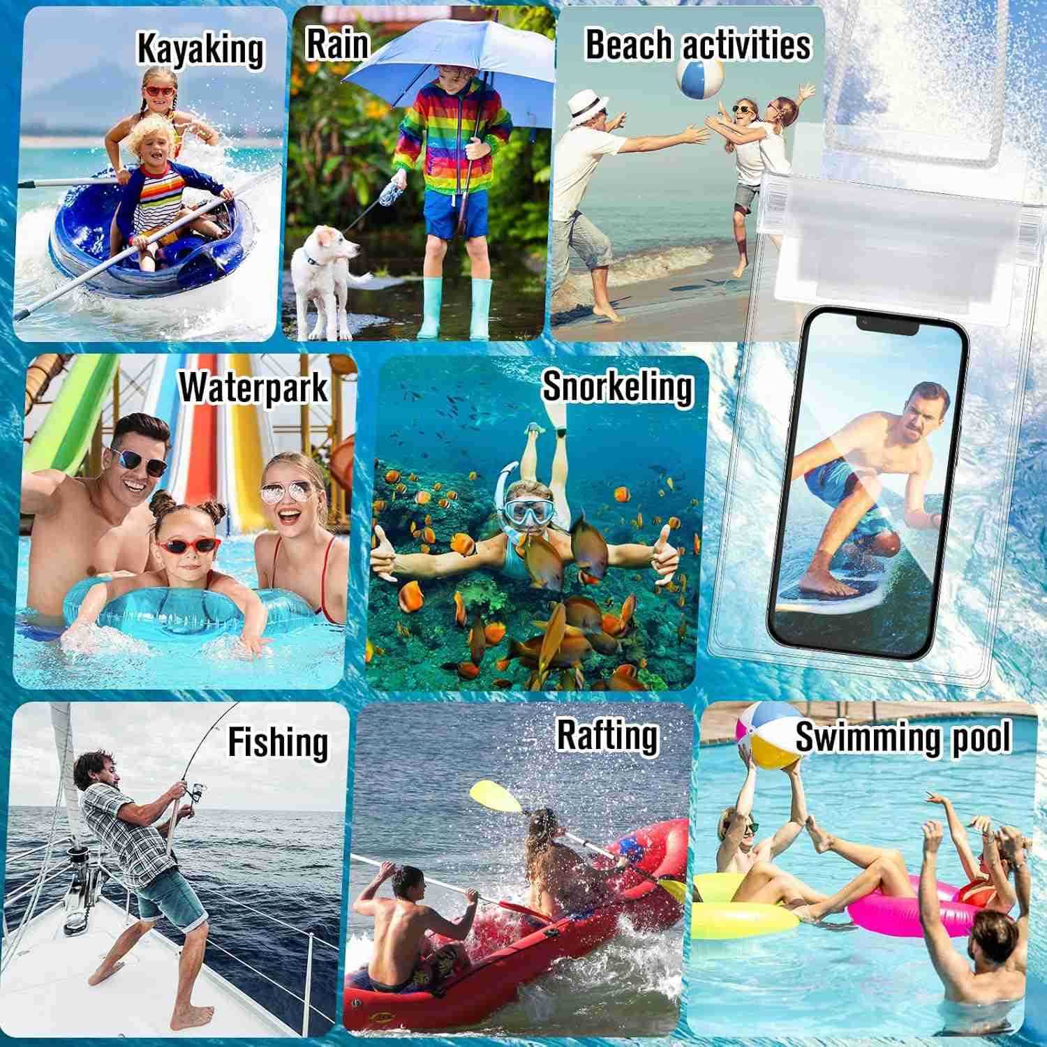 50 Pack Clear Waterproof Phone Pouch Universal Waterproof Phone Case Waterproof Pouch Dry Bag with Lanyard for Water Games ProtectWhite Z250910