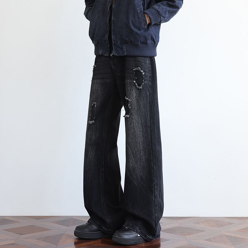 Men's Jeans Early Autumn New Heavyweight American Washed Jeans - Loose Fit Slight Flare