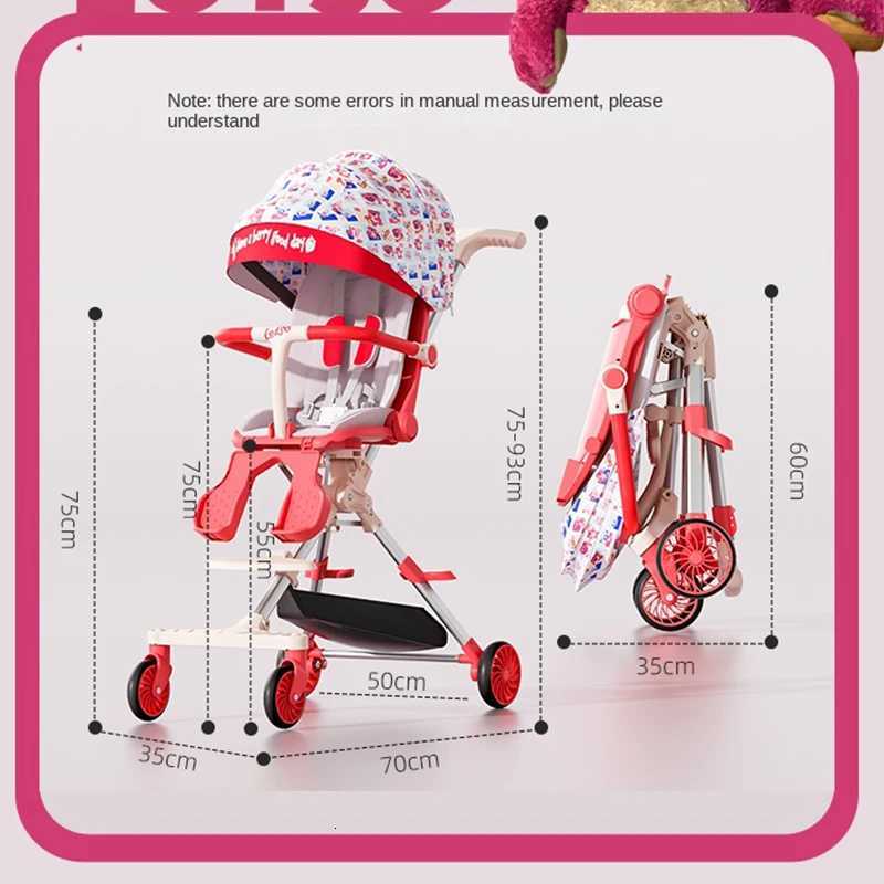 Portable Baby Stroller Foldable Dualdirectional Push Sit or Lie Down High View Baby and Childrens Walking Companion Cup Holder W250910