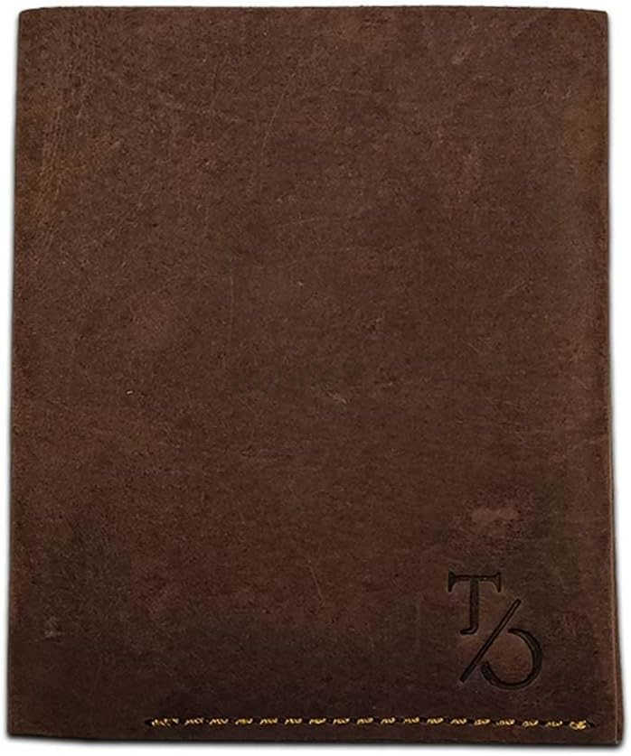 Leather Wallets For Men Vertical Bifold Wallet with 6 Card Slots BrownZ250910