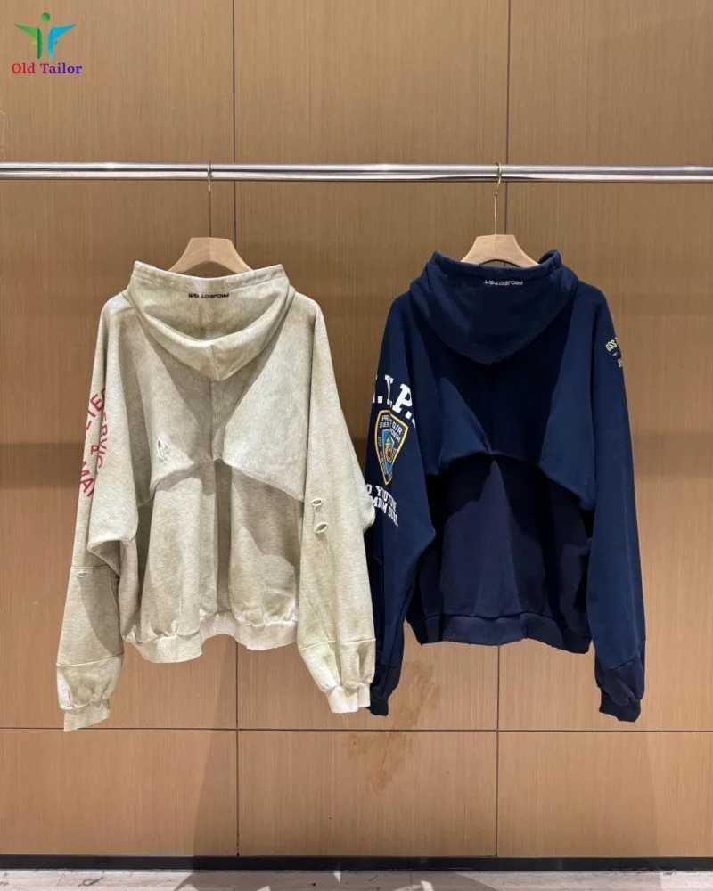 Grailz Project gr Heavyweight 11 Patchwork Retro Distressed TieDye Hoodie Sweatshirt Zipper Cardigan Mens Womens Outerwear X250910