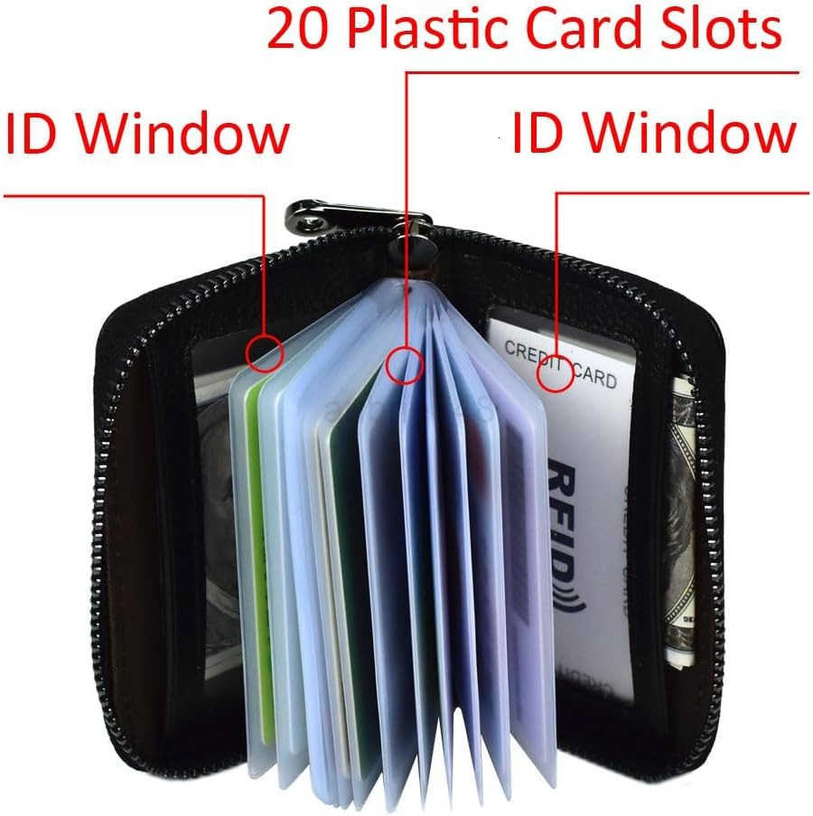 Card Holder for Women Men RFID Small Wallets CARD Case Money Organizers20 SlotsBlackZ250910