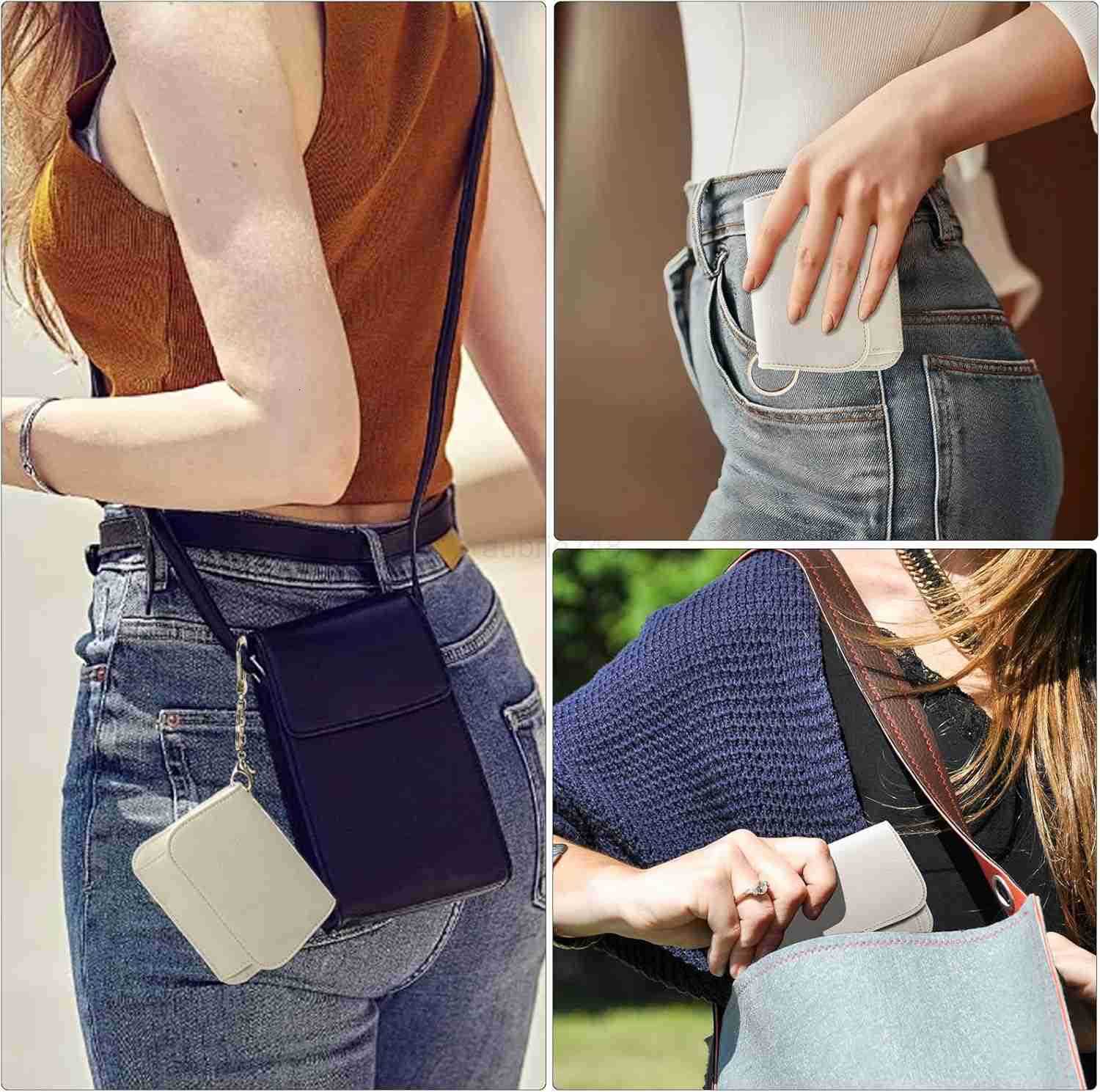 Small RFID Wallet for WomenSlim Wallet with Keychain TriFold CARD Holder Wallet with Zipper Coin Pocket and ID Window Mini Wallet for Travel or Gift B