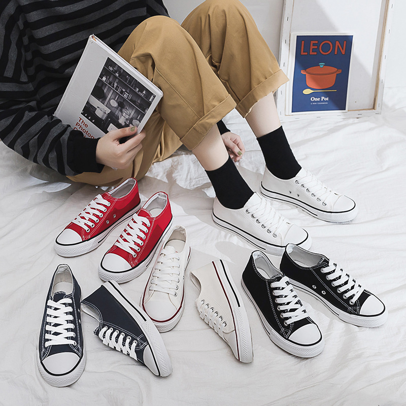 Autumn new designer canvas shoes for female students Korean couple version Harajuku low cut fashionable ice skating shoes