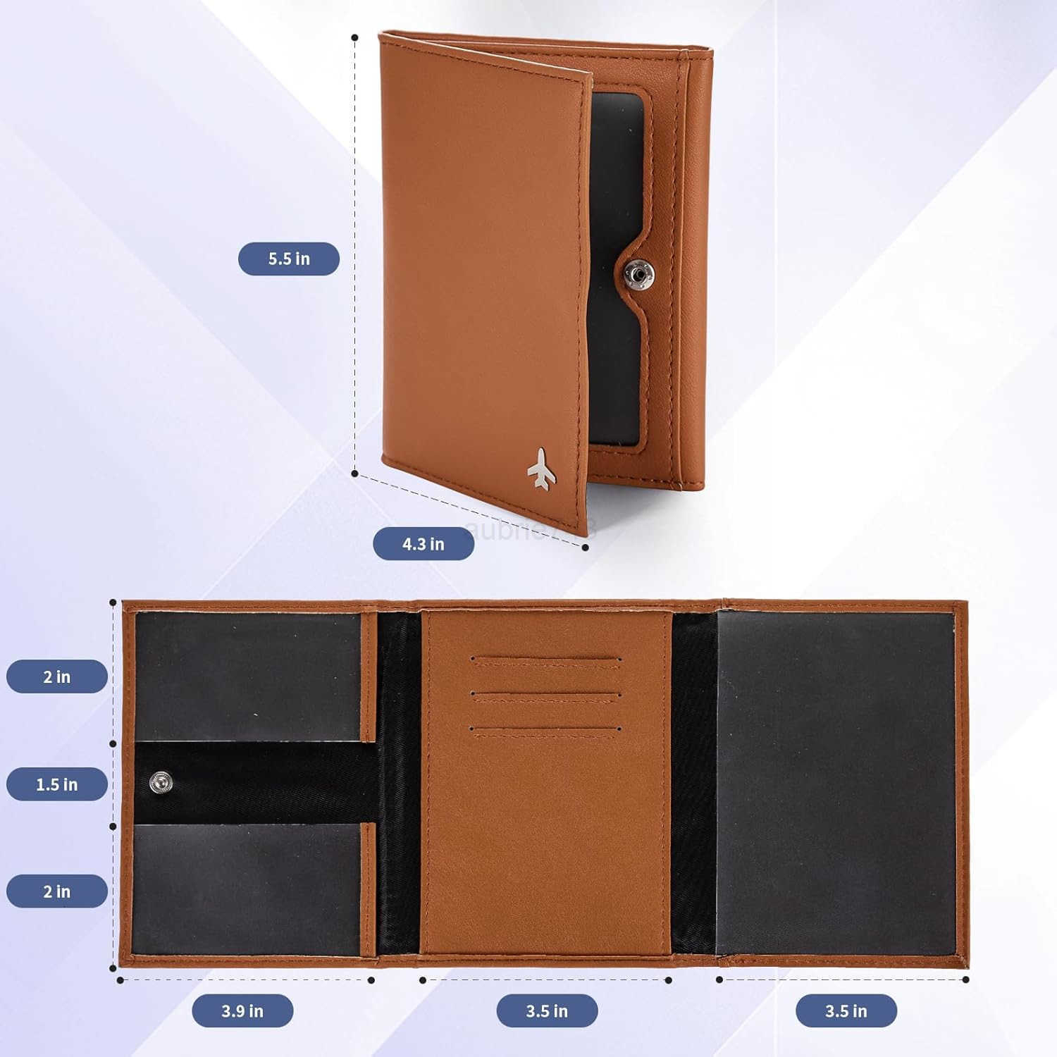 Wallet Passport Holder for Travel RFID Blocking Genuine Leather Travel Document Holder with Gift Box Passport Wallet for Pilots Men and WomenZ250910