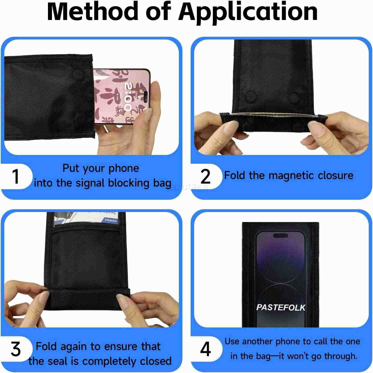 2 Pack Faraday Bags for Phones Car Keys Magnetic Closure Waterproof Phone Signal Blocking Pouch Faraday Cages for AntiTheft AntiTracking AntiHackingBl