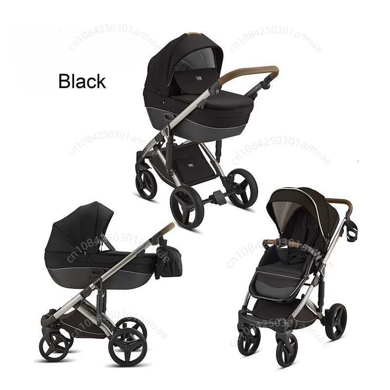 Deluxe Baby Stroller 2 in 1 High View Comfortable Baby Stroller Foldable Portable Travel Baby Carriage with Mother Bag W250910