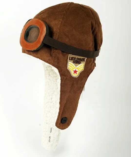 2020 New Boys and Girls Pilot Hat Baby Knitted Plus Velvet Warm Hat Lei Feng Earmuffs Hat Hatfor 36 YearsSize 5254cmXJ250910