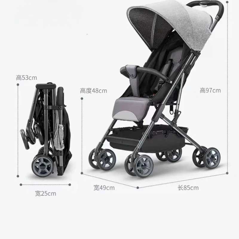 Sle Baby Stroller Suitable for Travel on Airplanes Lightweight and Foldable Baby Stroller with Sitting and Lying Function W250910