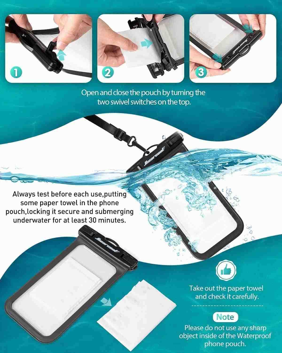 Waterproof Pouch for iPhone Waterproof Phone Bag Travel Essentials Cruise Accessories Must Haves4Pack Black Z250910