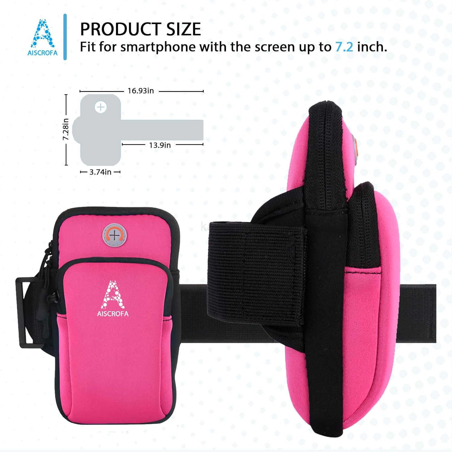 Sports ARMband Running Gym Universal Smartphone ARM Bag with Earphone Hole Multifunctional Pockets foriPhone 15 14 13 12 11 Pro Max Xs Xr X 8 Plus SE 
