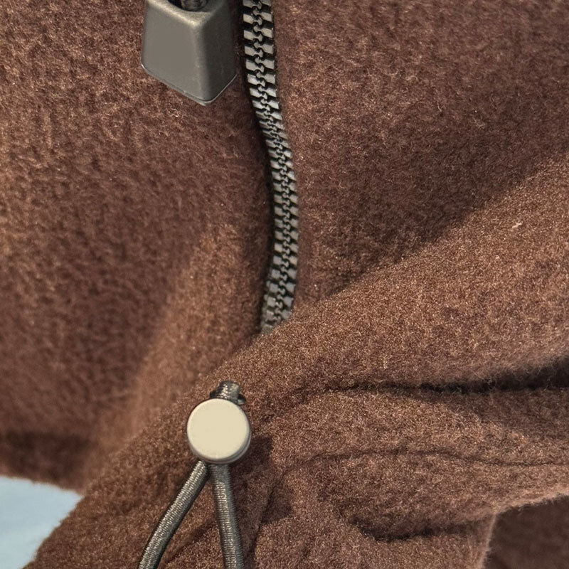 Women's Wool Blend Fleece Zip Up Coat Y2K Designer Elegant Casual Retro Stand Collar Long Sleeve Jacket Two Colors Letter Embroidery Chic Luxury 