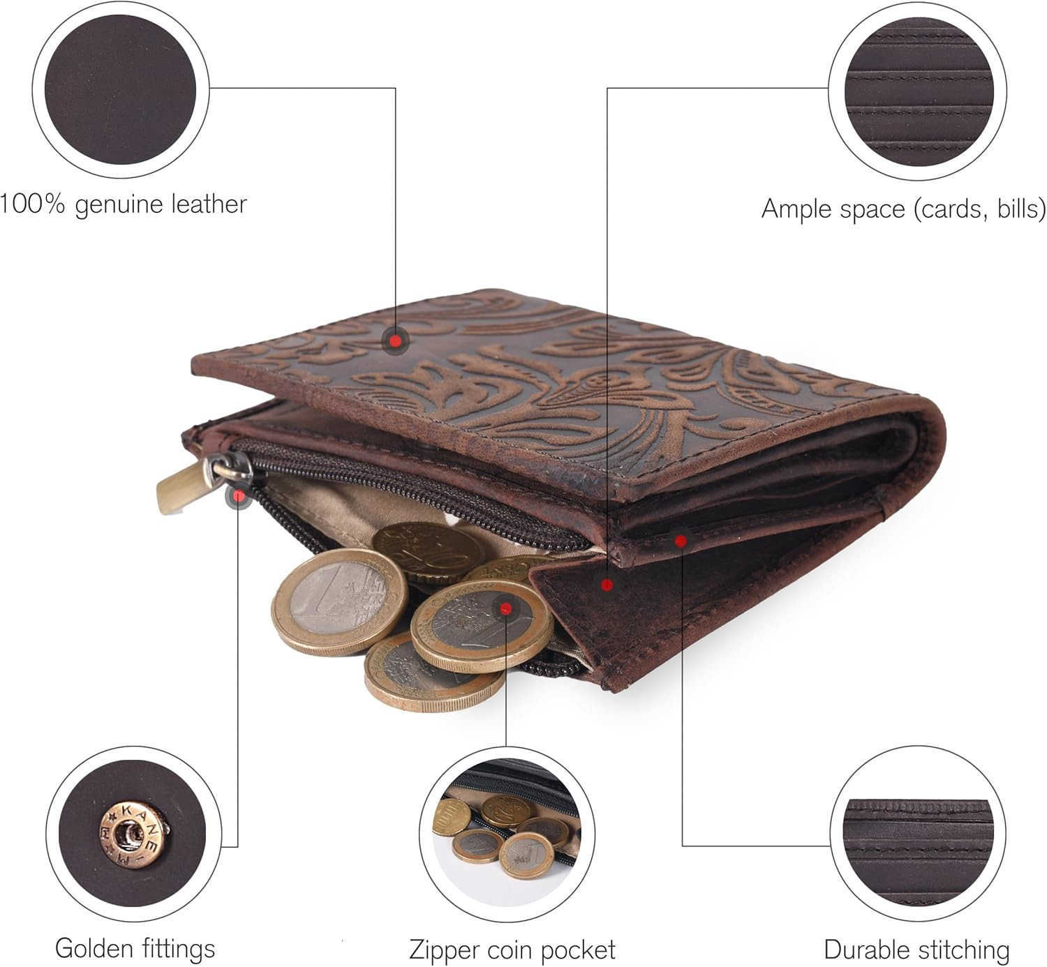 Wallet For Women Full Grain Leather Small RFID Coin Purse CARD ID Holder for LadiesBifold Wallets for TeenagerZ250910