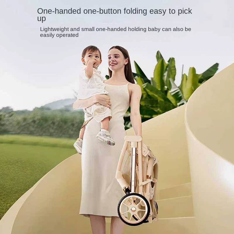 Baby carrige can sit or lie down Lightweight Folding Newborn Baby High Landscape Stroller Twoway Push Anti Vibration Wheels W250910